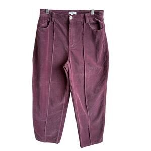 Current Air Anthropologie Velvet Barrel Leg Pants L